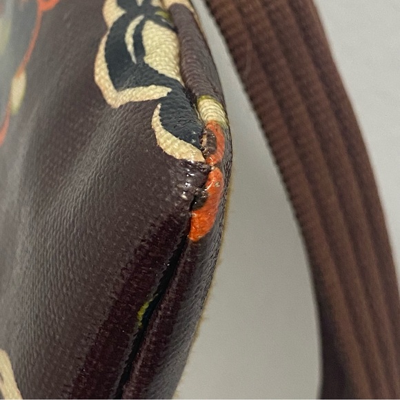 Fossil Key-Per Brown Floral Coated Canvas Crossbody Bag - NWOT - Picture 6 of 9